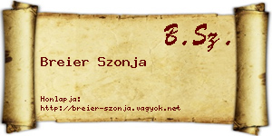 Breier Szonja névjegykártya